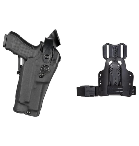 6360RDS Level Three Retention Duty Holster, Red Dot Sight Compatible, STX Plain Black, Right Hand, Fits: Glock 19/23 Surefire X300U