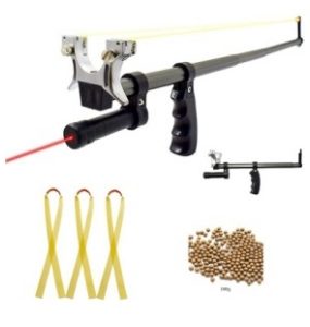 High-Precision Telescopic Slingshot, High-Power Rubber Band Slingshot and Red Laser Outdoor Hunting Catapult
